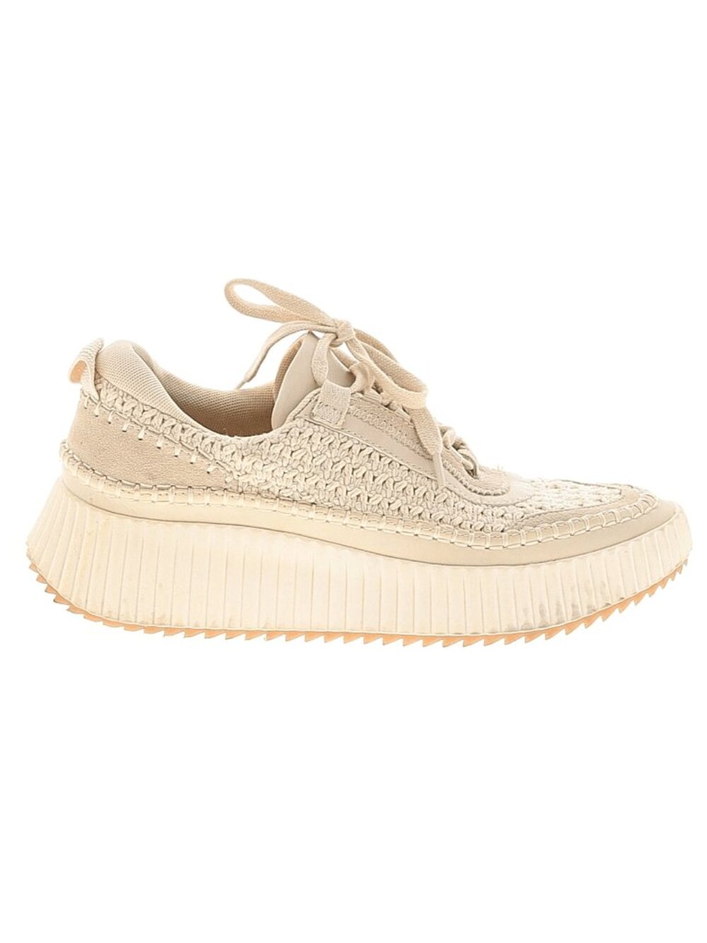 Dolce Vita Fay natural cream woven platform sneakers tennis shoes